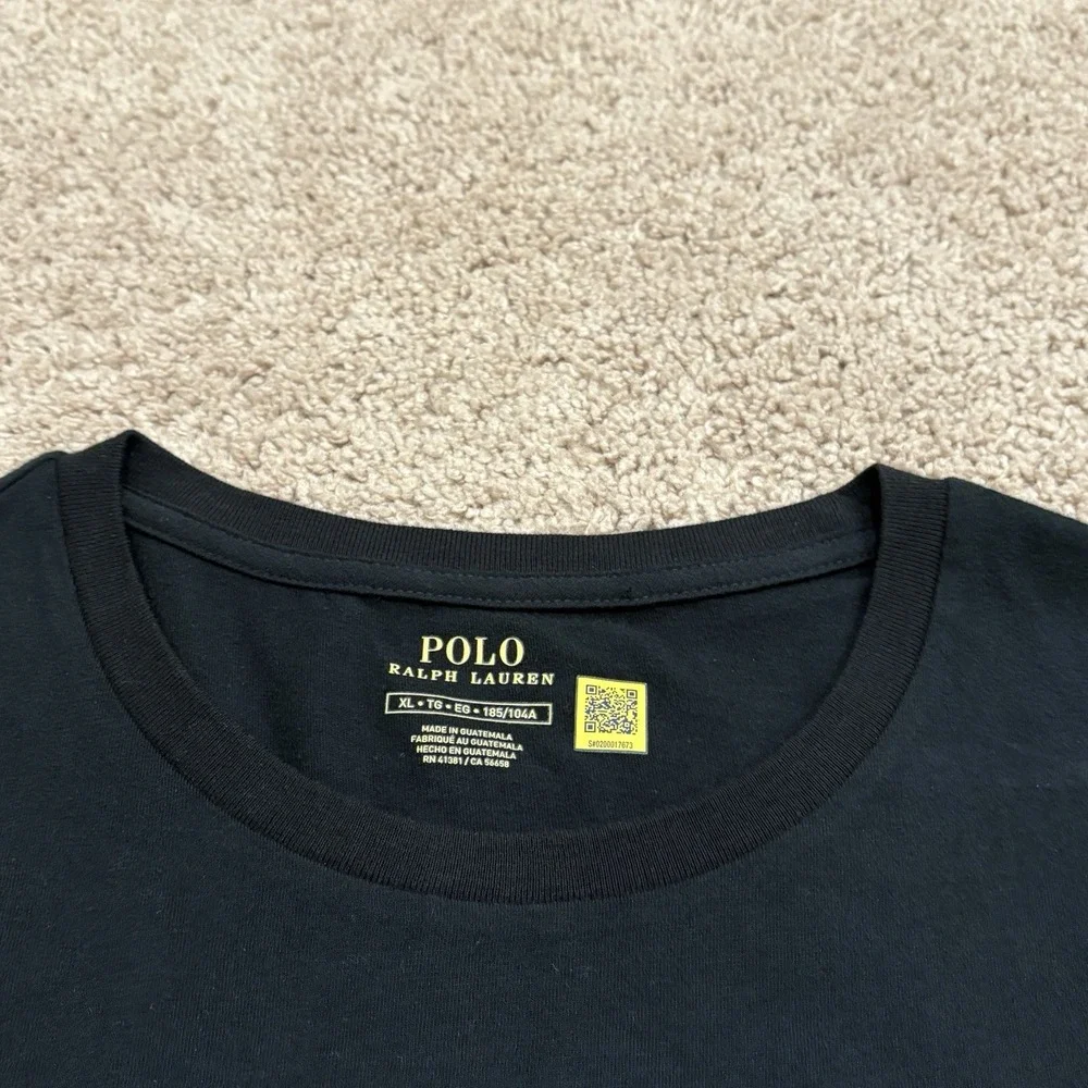 NWT Polo Ralph Laueren Big Pony Polo T-Shirt Mens XL Black Spellout Logo Tee NEW